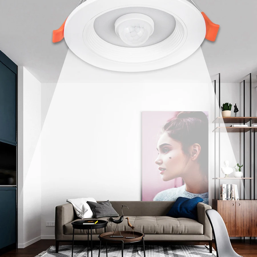 LED Downlight PIR Motion Sensor Spot LED Downlight Lamparas 5W 10W 15W 20W Smart Home LED Spot Light For Livingroom Bedroom Hallway Stairs LED Spotlight