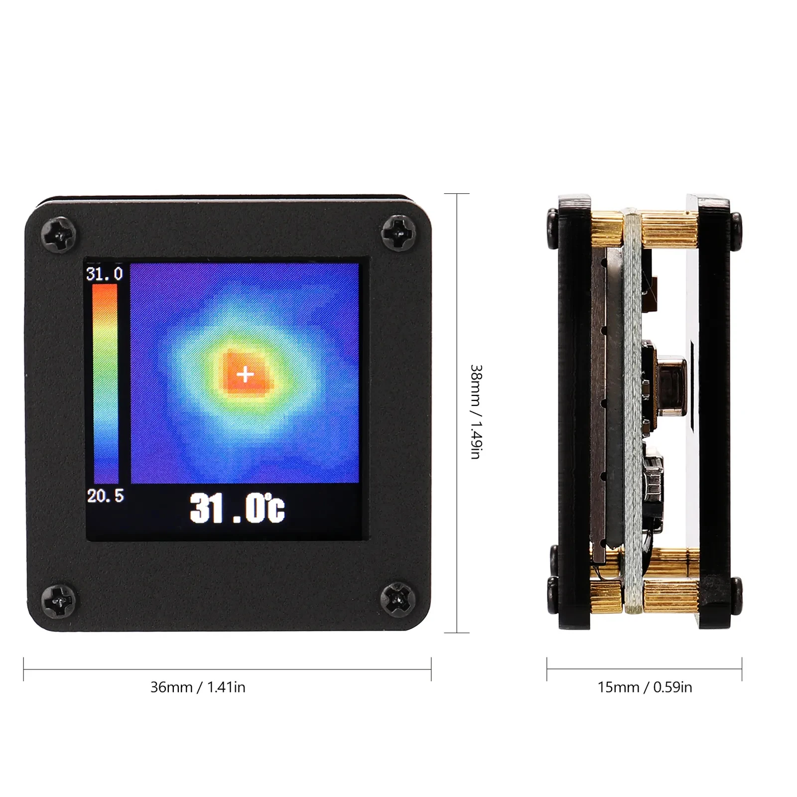 8x8 Infrared Thermal Camera with Housing Infrared Thermal Imager with Screen Portable Infrared Thermal Sensor for Android Phone 6