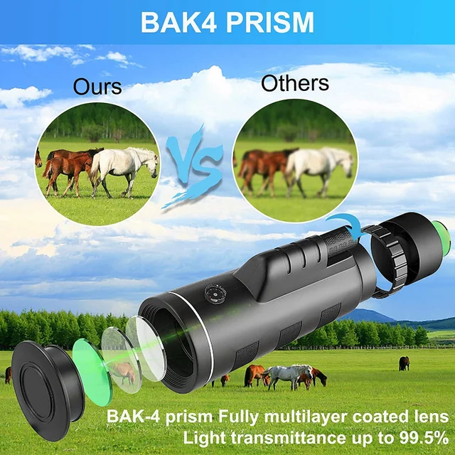 40X60 Telescope Professional Monocular Powerful Binoculars Pocket Telescope with Tripod for Travel Holiday as Gift Teleskop - Image 3