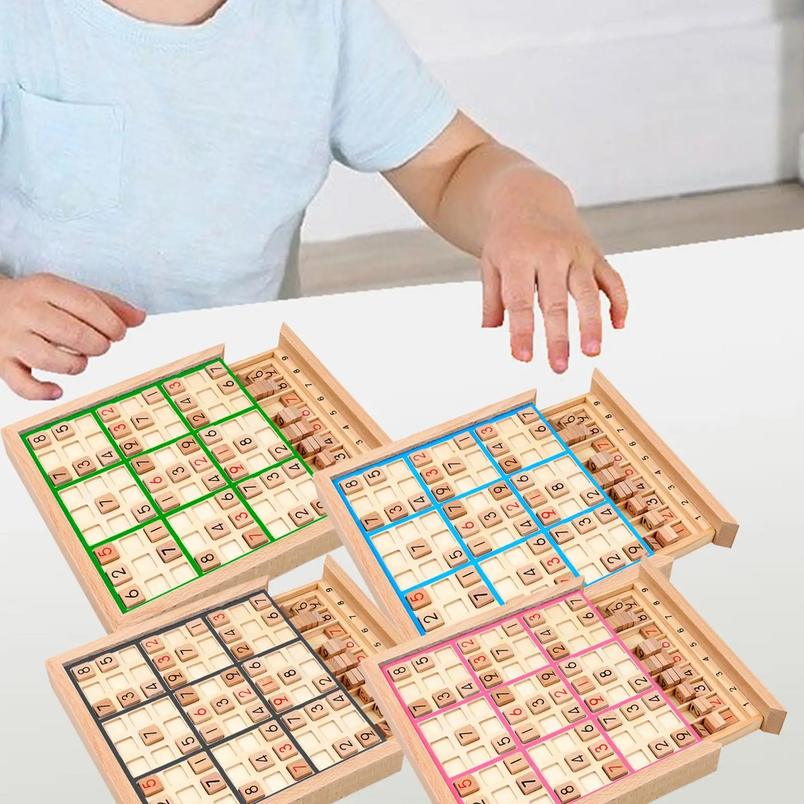 Wooden Sudoku Board Math Toy Toys Montessori Puzzles Portable Learning Toy Playset for Kids Christmas Gift 3