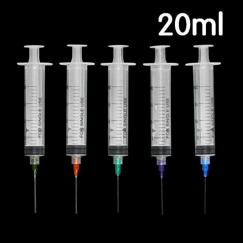 5Pcs/set 3/10/20ML Syringe Crimp Sealed Blunt End Tips For Makeup DIY Glue Oil Ink Welding Flux Welder Syringe Tool automatic welding helmet Welding & Soldering Supplies