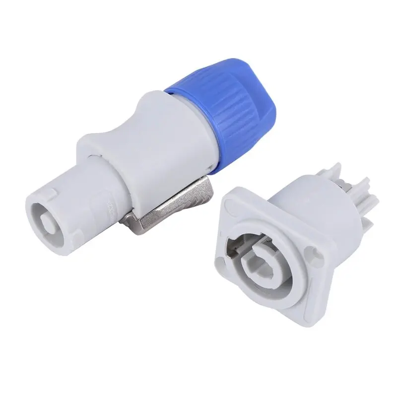 Juego De 10 Adaptadores De Panel De Enchufe De Chasis Yashi Powercon Tipo A Nac3fca Nac3mpa 1 Blanco Y Azul