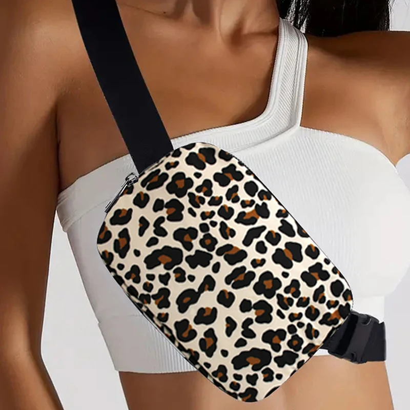 

Fashion Sport Chest Bags Leopard Women Outdoor Waterproof Waist Bag Portable Pocket Men Nylon Fanny Pack Travel Running Bag