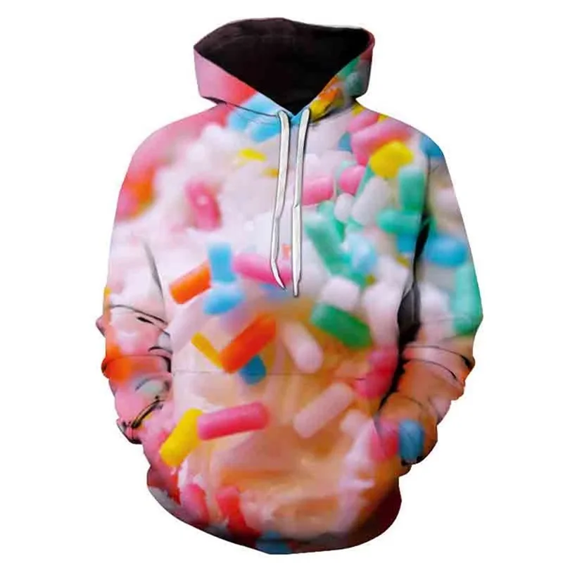 thumbnail image 1 of Sudadera con capucha con estampado 3D de frutas y dulces para hombre, sudaderas casuales divertidas de talla grande para mujer, ropa de calle para hombre, sudadera con capucha para hombre, 1 of 5