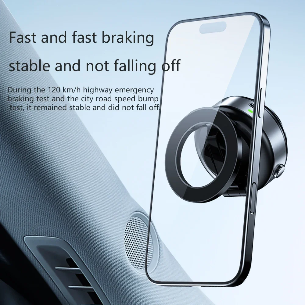 X98 Strong Magnetic Car Phone Holder Foldable Design 360° Adjustable Vacuum Mount for iphone 12-16 Pro Xiaomi Samsung Vivo 4