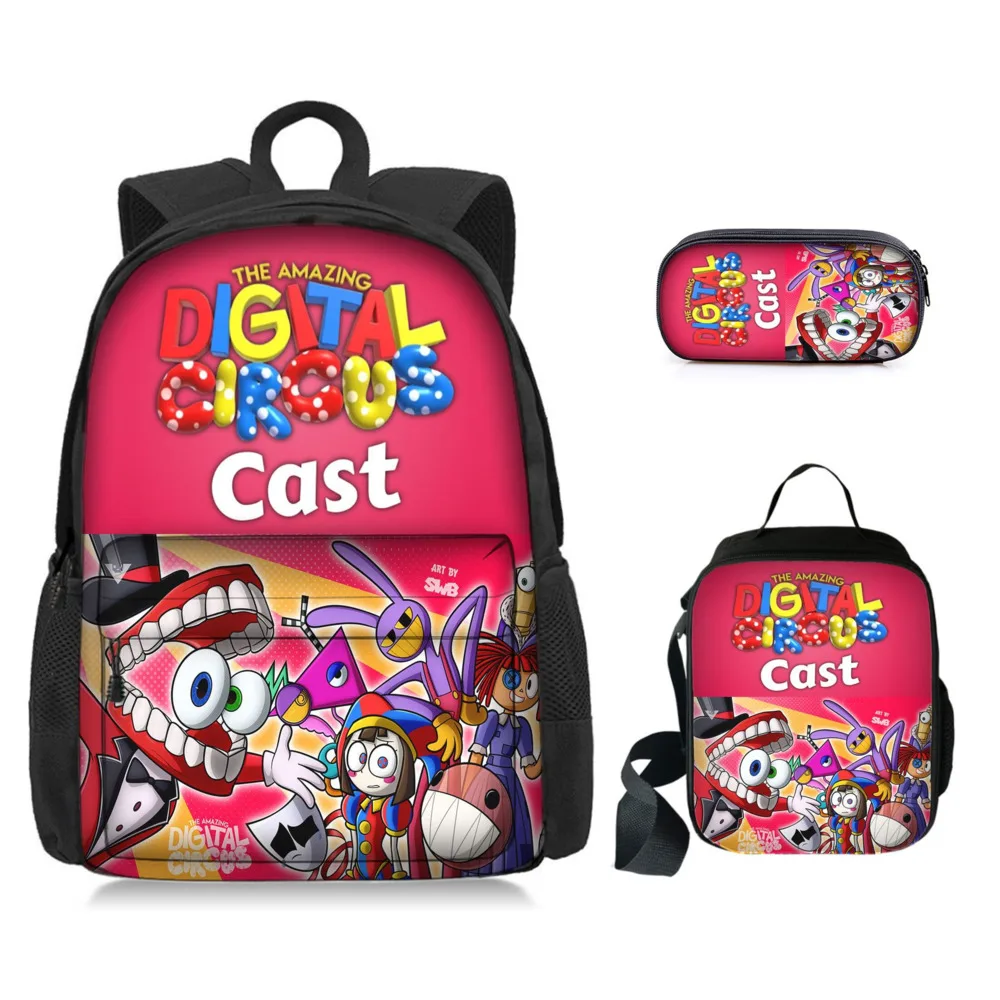 

The Amazing Digital Circus Backpack Kids The Amazing Digital Circus School Bag Mochila Pencil Case Set Pencilbag Bookbag Gift