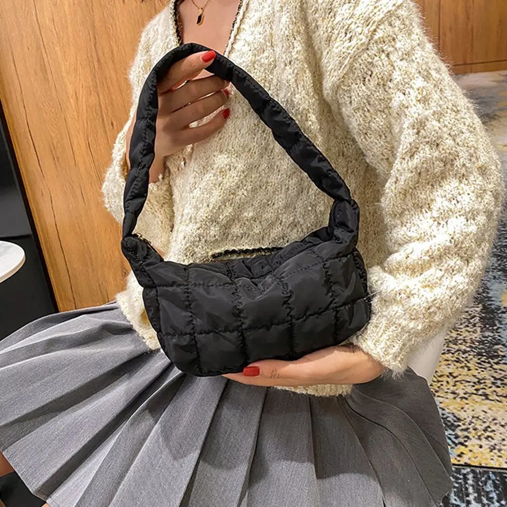 

Underarm Bag Lovely Embroidery Thread Zipper Niche Design Rhombus Tote Bag Women Shoulder Bag Shopping Bag Korean Style Handbag