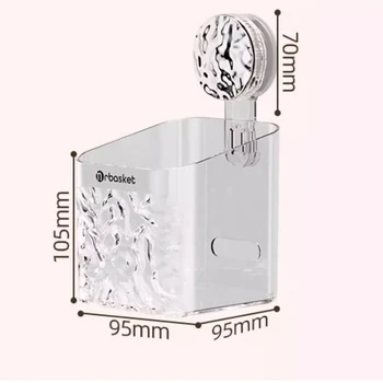 ชั้นวางของในห้องน้ำแบบติดกระจกสุญญากาศลายน้ำแข็ง ติดตั้งง่ายในไม่กี่วินาที หมุนได้ ถอดออกได้ 7