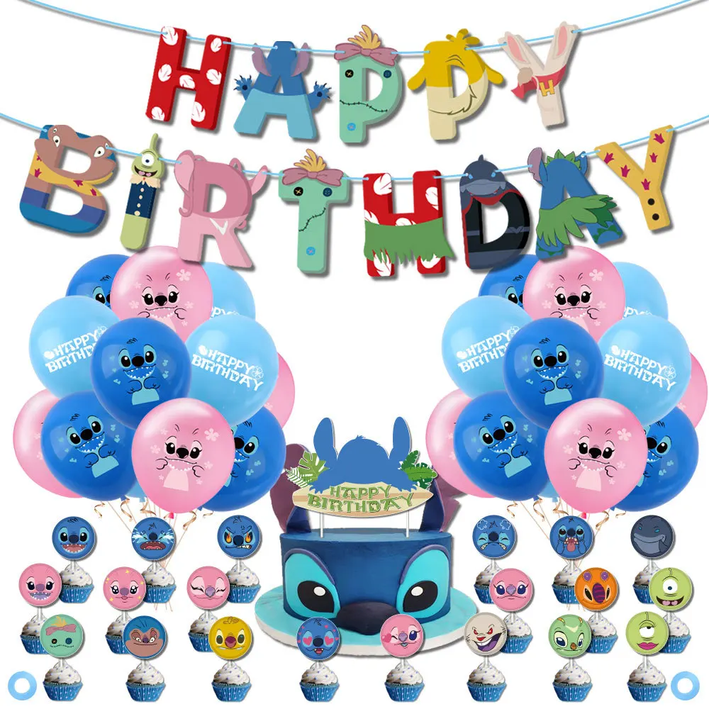 Kit Globos Lilo & Stitch Decoración Cumpleaños Compatible