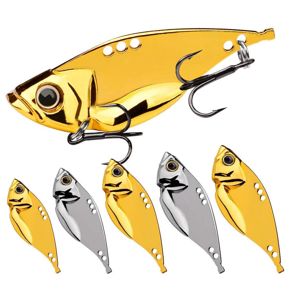 

5Pcs Metal Blade Carp Fishing Lures 5/7/10/15/20g Hard VIB Crank Bait Sinking Hook Fishing Accessories Artificial Bait