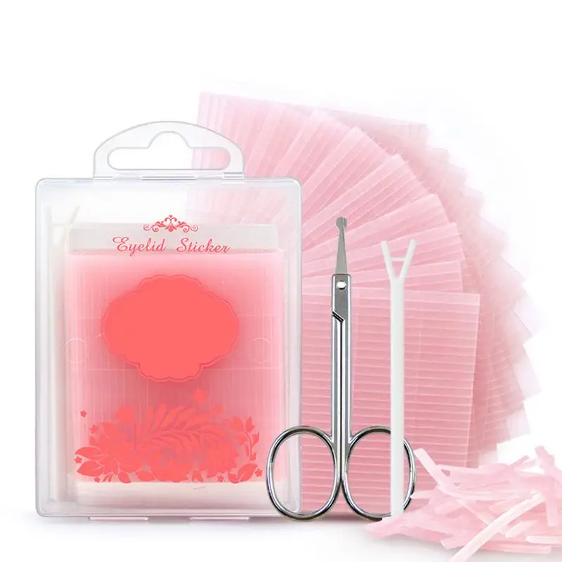 

Sdotter Double Eyelid Invisible Tapes With Scissor Natural Double Sided Eye Lid Fiber Stripes Transparent Eyelid Stickers For Wo