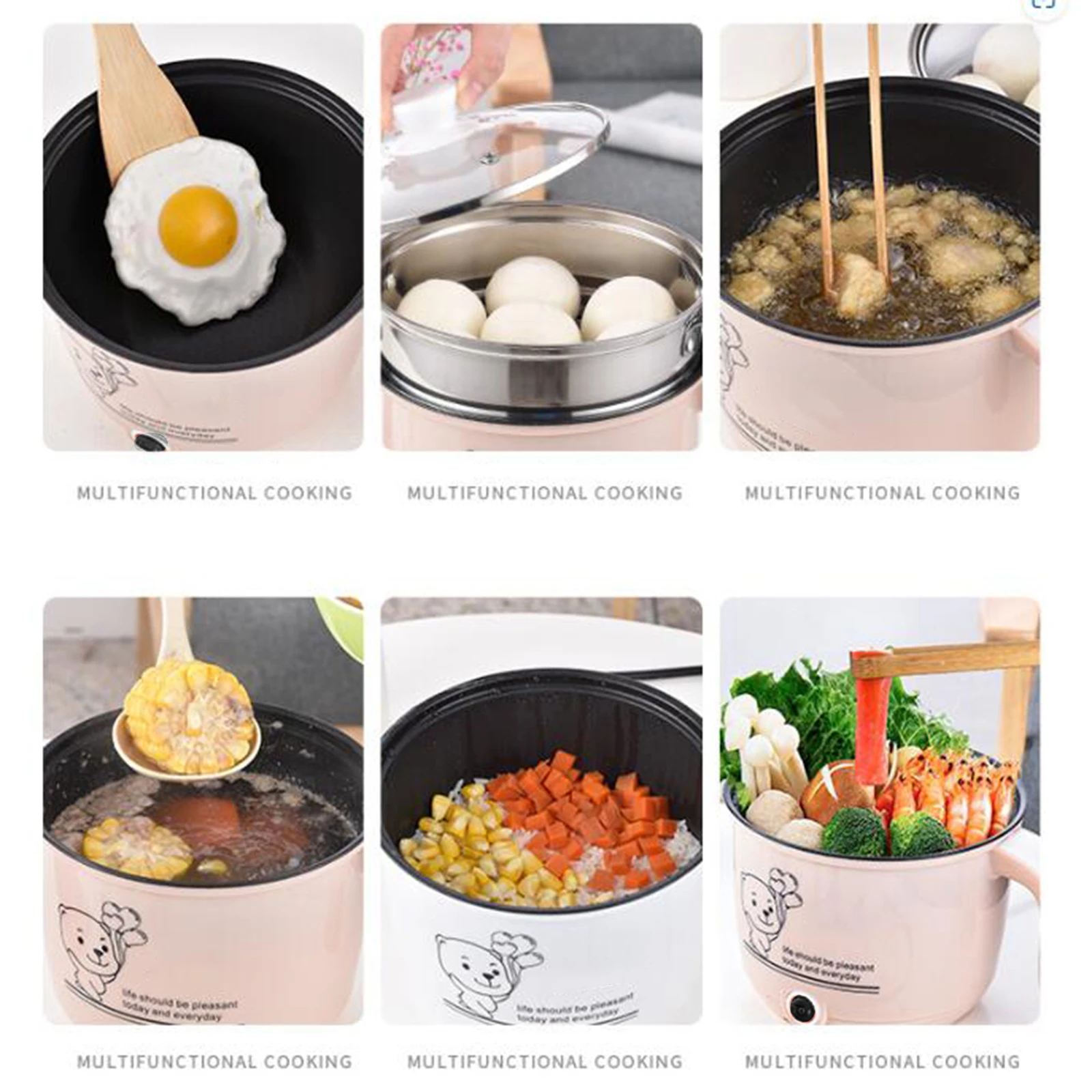 1.8L Electric Rice Cookers EU AdapteMini Cooking Machine Single/Double Layer Household Non-stick Hotpot Noodles Soup MultiCooker