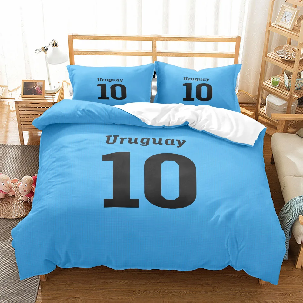 National Soccer Team Core Player Number Duvet Cover Set EU Single Double King US Twin Full Queen Size  Bedclothes 