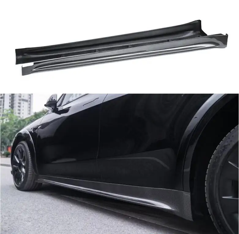 

Body Skirts For FOR Tesla MODEL Y 2021 2022 2023 Side Panels Body Skirts Kit lip Cover Carbon Fiber