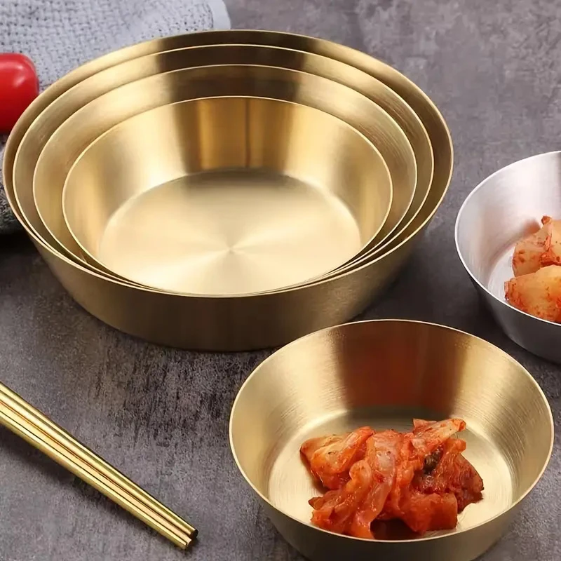 Korean Stainless Steel Salad Bowl Cooking Basins Household Egg Beating Baking Kitchen Utensil Basin Kimchi Bowl Rice