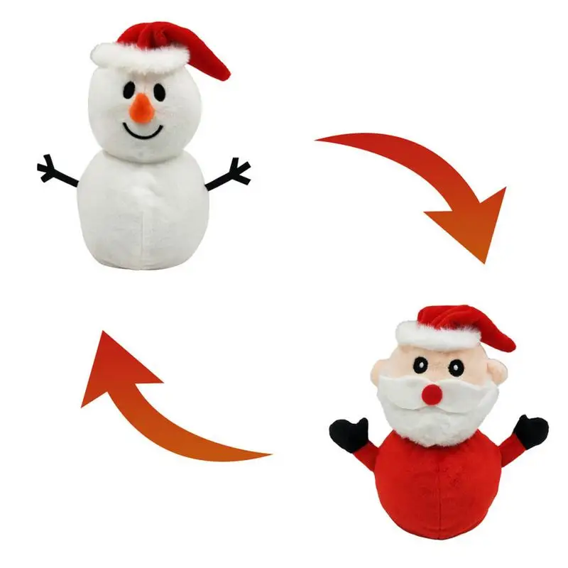 

Santa Claus Plush Toy Double-sided Santa Snowman Plush Cute Tabletop Ornaments Tuffed Animal Plush Dolls Birthday Christmas