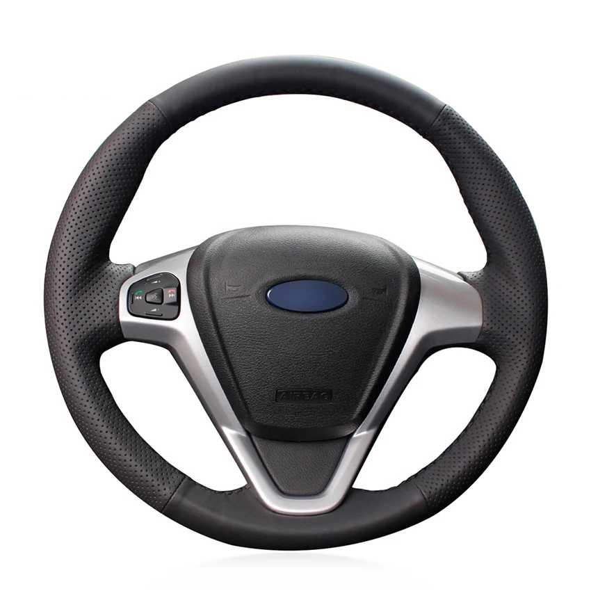 

Hand-stitched Non-slip Durable Micro Fiber Leathe Car Steering Wheel Cover Wrap For Ford Fiesta 2008-2013 Ecosport 2013-2016