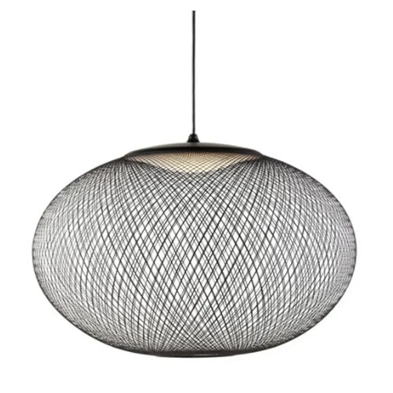 Black/White Minimalist Ellipse LED Pendant Lamp Nordic Creative Iro...