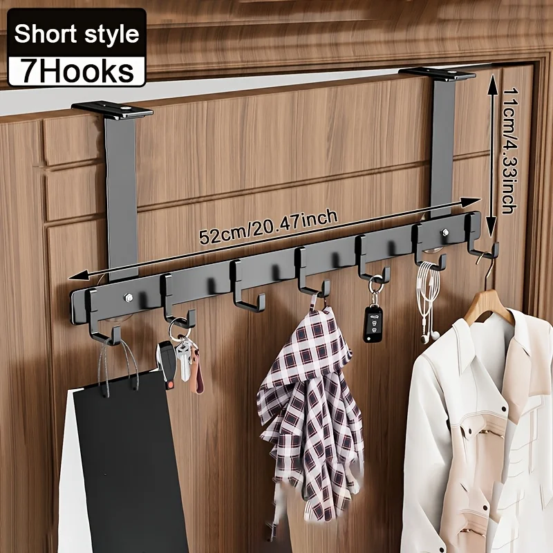 Over-the-Door Adjustable Metal Organizer with Movable Hooks