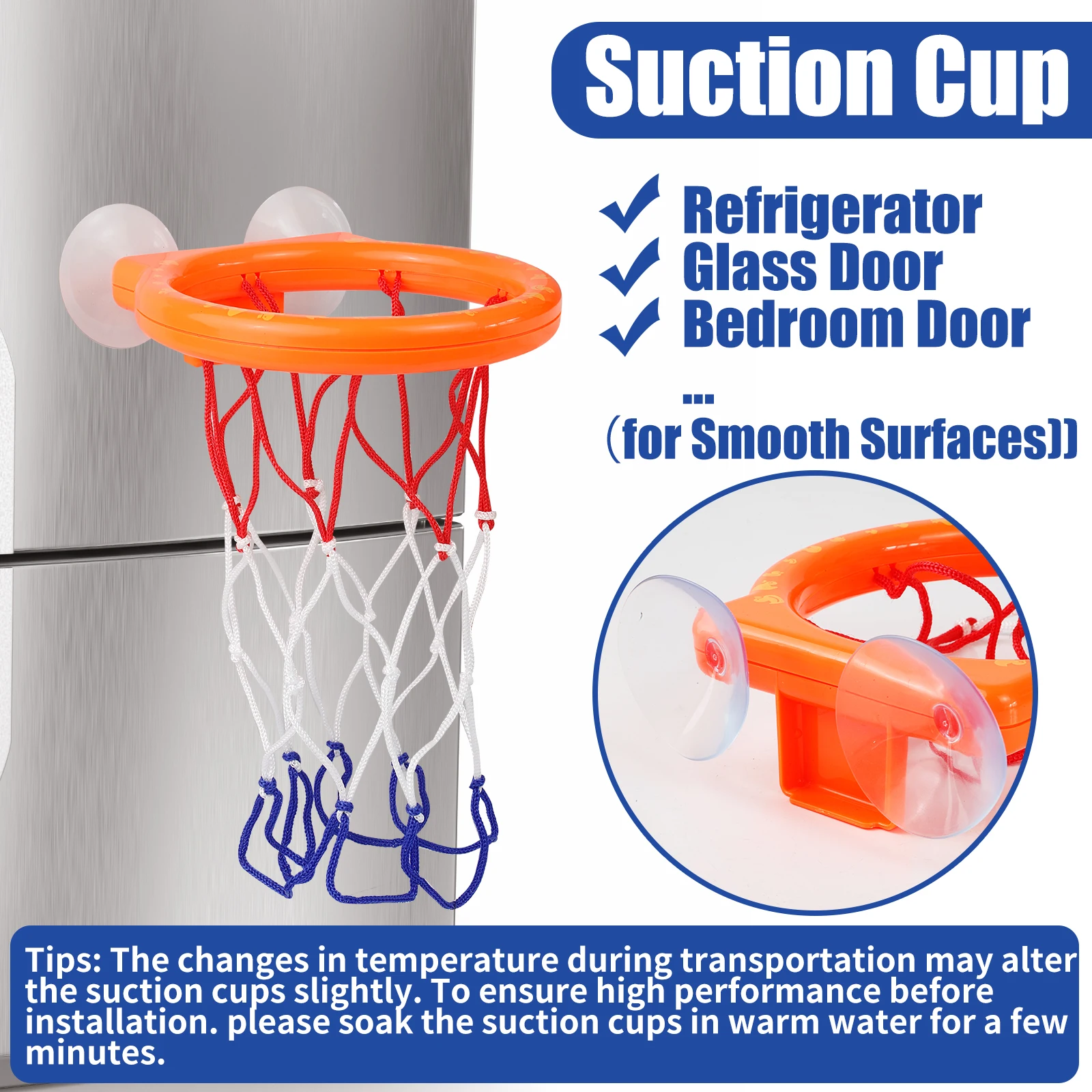 Vicloon Baby Bath Toy Mini Basketball Basket, Baby Bathtub Toy of Basketball Hoop, including 5 Balls, with Strong Suction Cup Cute Bath Toy Water Toys for Toddlers