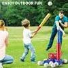 2 in 1 Tee Ball Set toy for Baseball Tee, including 10 balls、Step on Pitching Machine、Batting Tee． Outdoor toys for aged 3-8 3