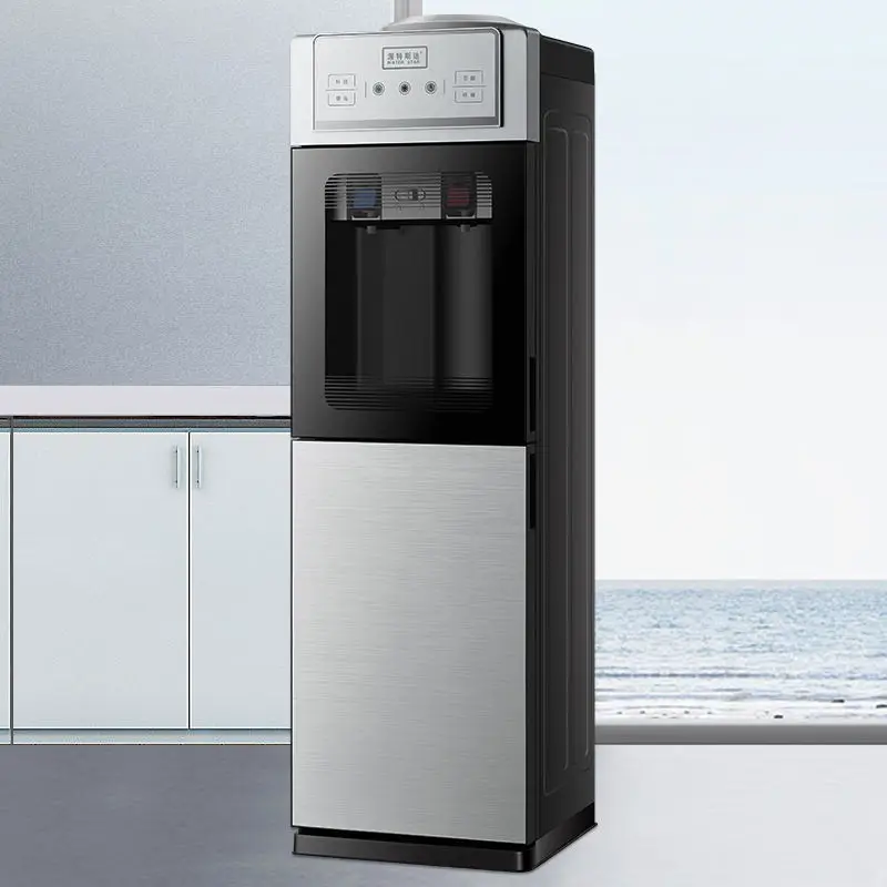 ตู้น้ําในครัวเรือนแนวตั้งสองประตูน้ําแข็งอุ่นสํานักงานหอพักระบายความร้อนและทําน้ําร้อนน้ําบรรจุขวด 1