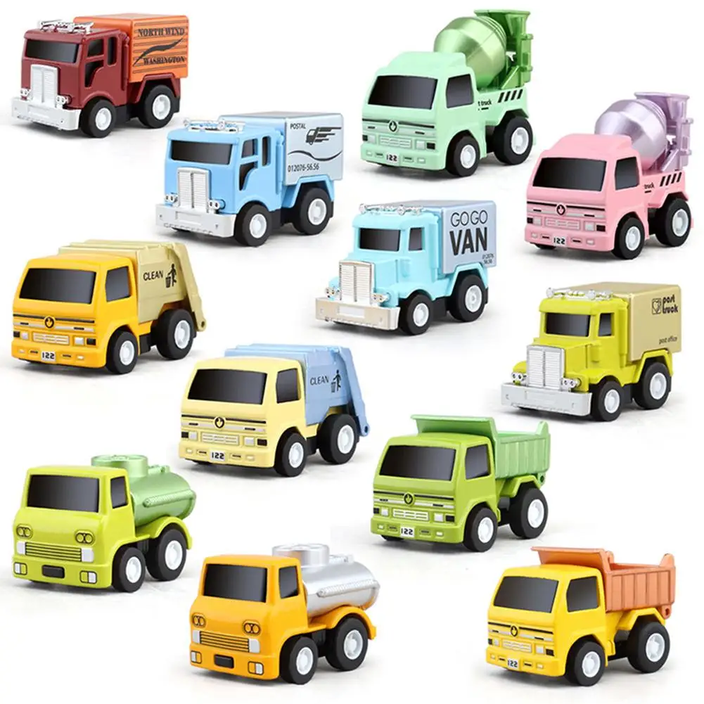 

Children Alloy Pull-back Car Model Toys With Parking Scene Mini 5cm Small Alloy Truck Toys For Boys Gifts