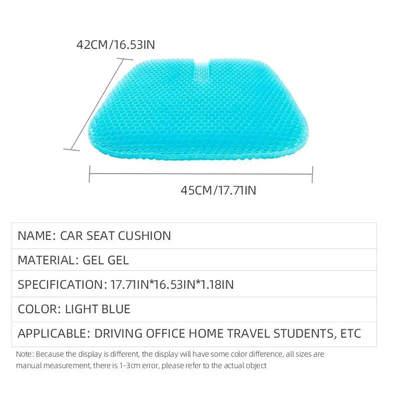 Gel Seat Cushion Automotive Gel Seat Cushions Summer Breathable Honeycomb Decompression Back Tailbone Pain Home Office Wheelchair