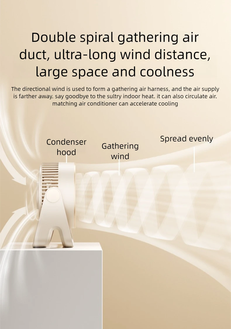 Description Picture 5 of item2025 Electric Fan table Circulator Wireless Portable Quiet Ventilator Desktop Wall Ceiling Fan Air Cooler For Home