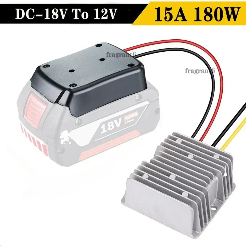 Step Down Converter For Bosch DC 18V to 12V Battery Dock 15A 180W  Voltage Regulator Power DIY Adapter Automatic Buck Boost 10a 120w step down dc voltage converter for dewalt 20v 18v to 12v battery dock power diy adapter automatic buck boost converter