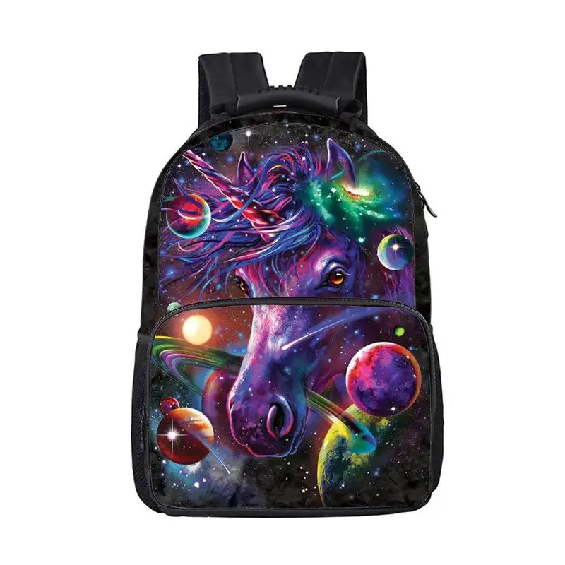 

Personality Animal Outdoor Backpack Youth Creative Burden Reduction Starry Sky School Bags Student Felt Bag Kids Mochila Escolar