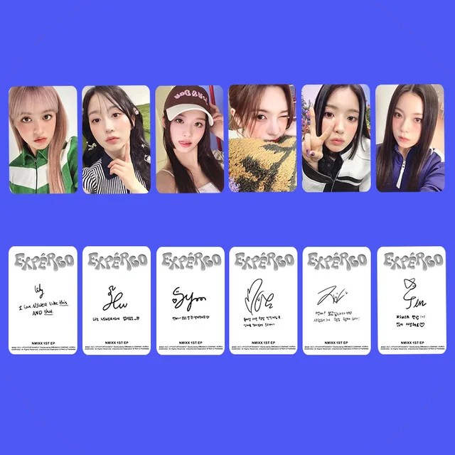 6Db/Set Kpop Új Album Nmixx Entwurf Hirdetés Mare Fotokardok Lomo Kártyák Fotók Lily Haewon Lányok Rajongói Ajándék