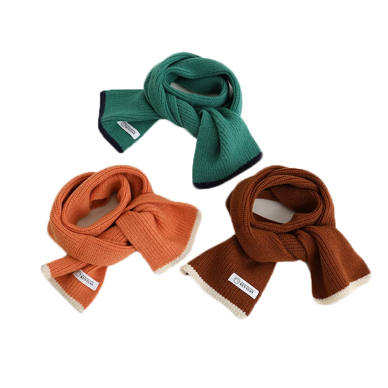 

New Kids Scarf Autumn Winter Children's Knitted Wool Scarf Baby Girl Shawl Casual Warm Long Scarves for Boys Girl Neck Collar