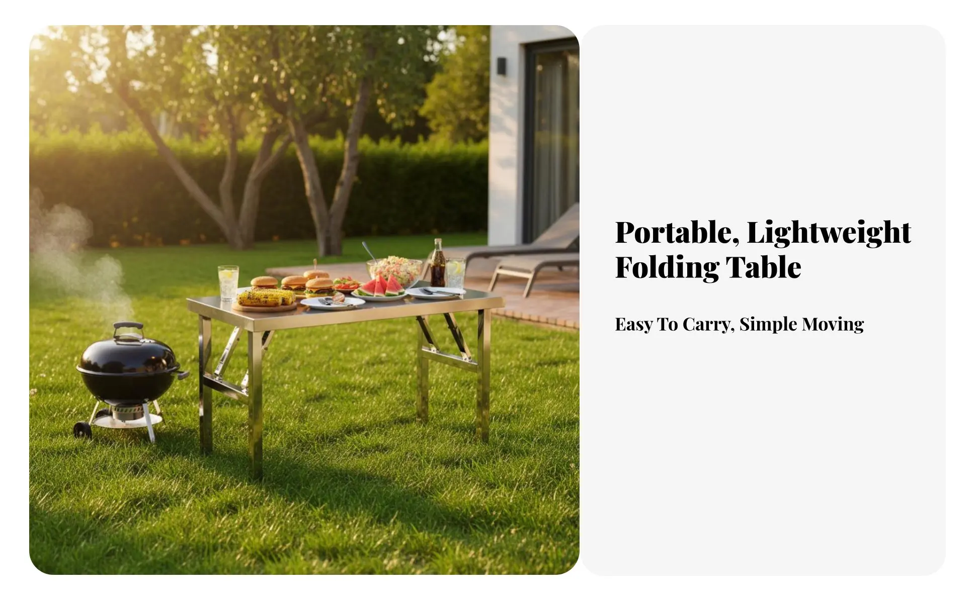 Folding Stainless Steel Table Foldable Design Stainless Steel Work Table No Installation Required Rust Resistant for Restaurant