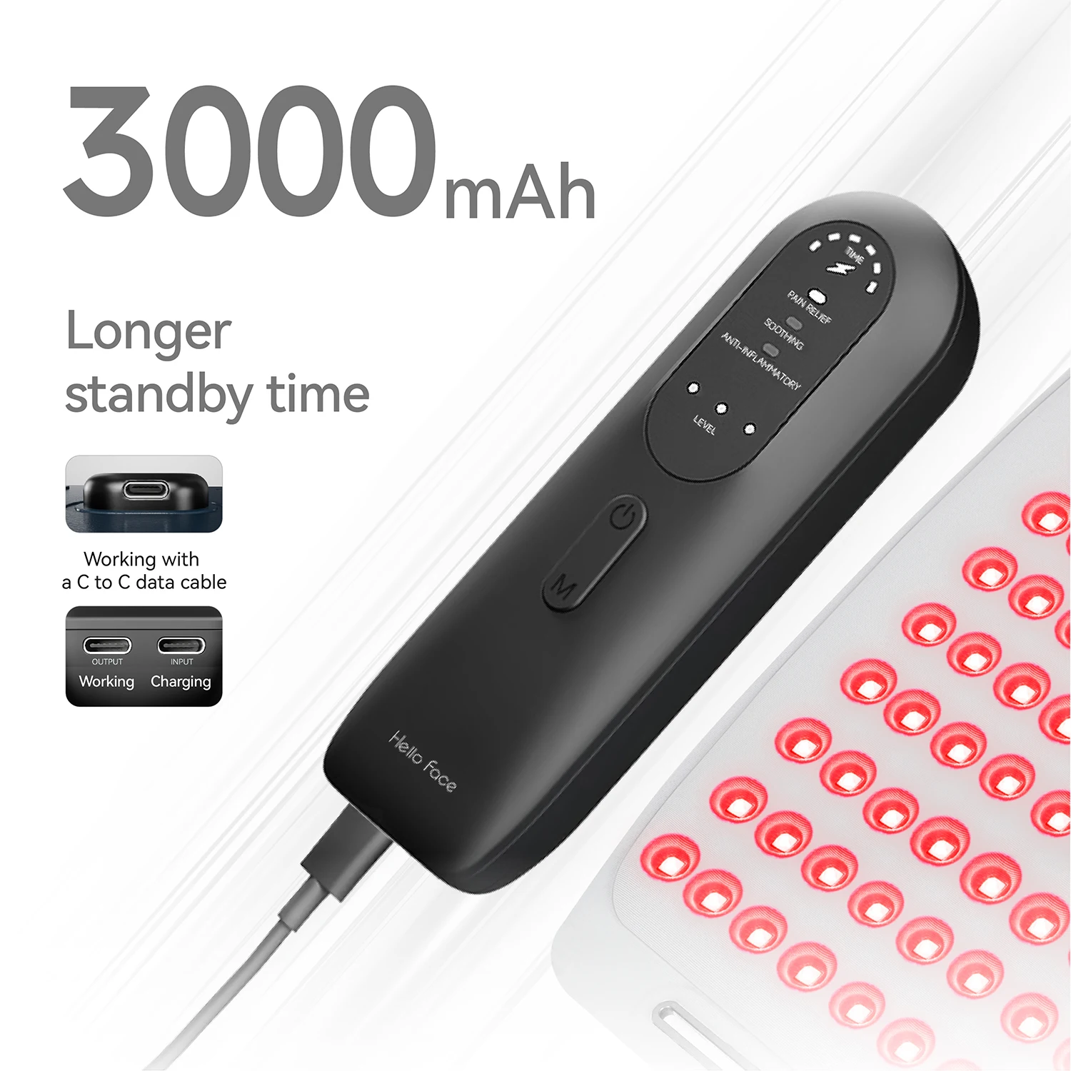 Hello Face L120 Near-infrared Light Therapy Pad 630nm Red Light and 850nm Near Infrared Pain Relief Muscle Home Use 3000mAh