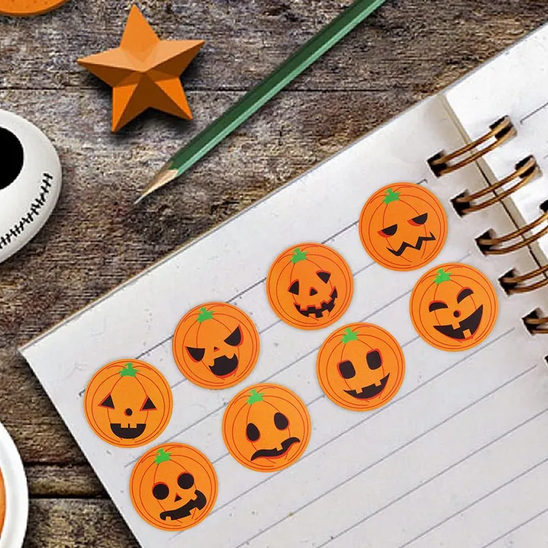 Description Picture 6 of item500pcs Halloween Pumpkin Sticker Packaging Sealing Label Sticker 1inch Gift Stickers DIY Labels Horror Creation Party Decoration