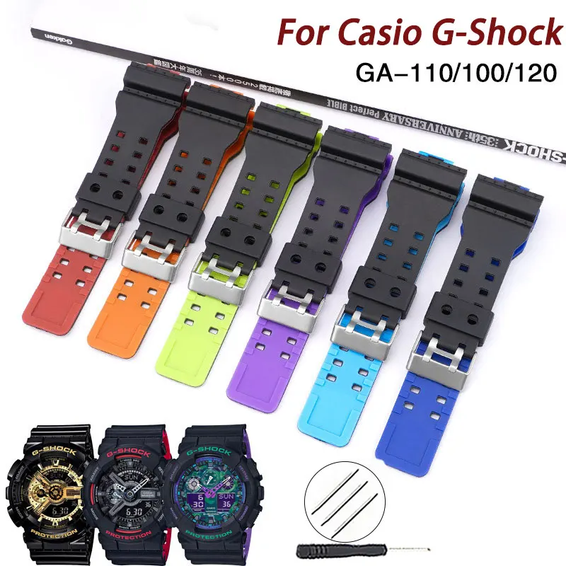 Cinturino In Tpu Per Casio G-Shock Watch Gls-100/Gls-8900 Ga-100/110/120/150/200/300/400/700 Gd-100/110/120 G-8900/Gr-8900/Gw-8900 Band