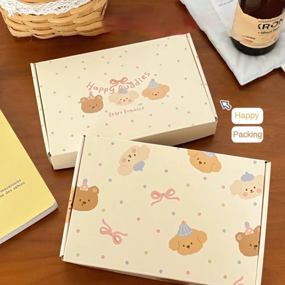 Milk Yellow Corrugated Box – Cute Cartoon Design, Reusable Thickened Square Packaging B... - SKU TCB20572 - UGI Packaging