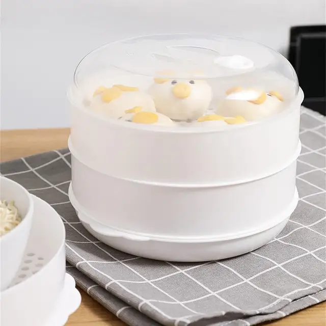건강하고 맛있는 요리를 빠르고 쉽게 만드는 다층 주방용 전자 레인지 찜기