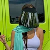 Summer Long Beach Hats Woman Black Transparent Adult Outdoor UV Protection Travel Golf Cap Sun Visor for Men Sun Cap Sunscreen 1