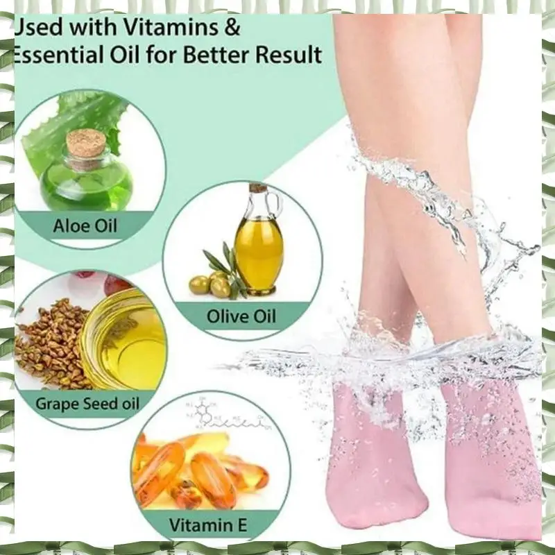 4 Pairs Full Foot Moisturizing Anti-Cracking Silicone Socks, Foot Protectors To Prevent Heel Dryness, Beach Socks,White Durable