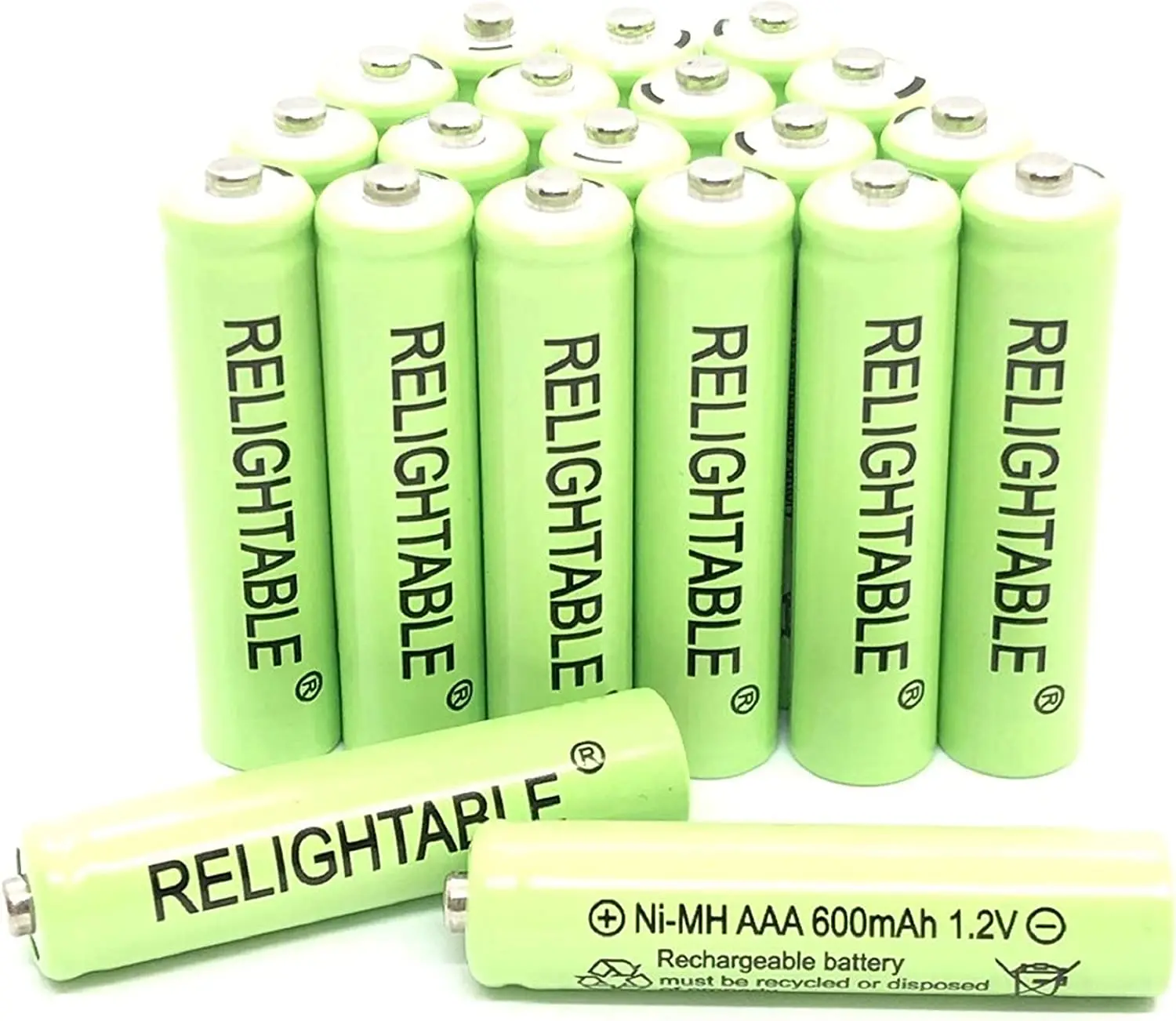 12-Pack AAA NiMH Rechargeable Batteries - 600mAh, 1.2V, For Solar Lights & More 10 thumbnail image