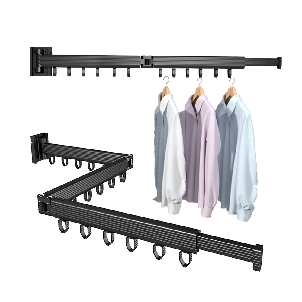 Upgraded Clothes Hangers Foldable Clothing Clotheshors Rack Multi-port Home Laundry Hanging Rods Airer Saving Space Horse Drier