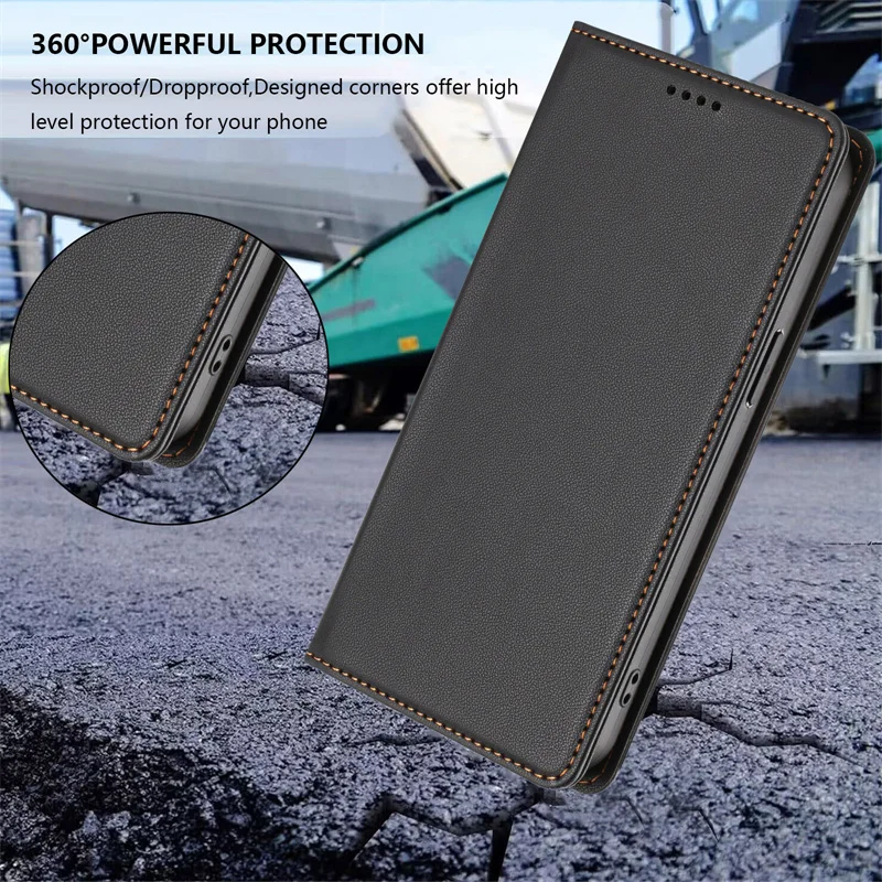 Leather Wallet Flip Case with Card Holder