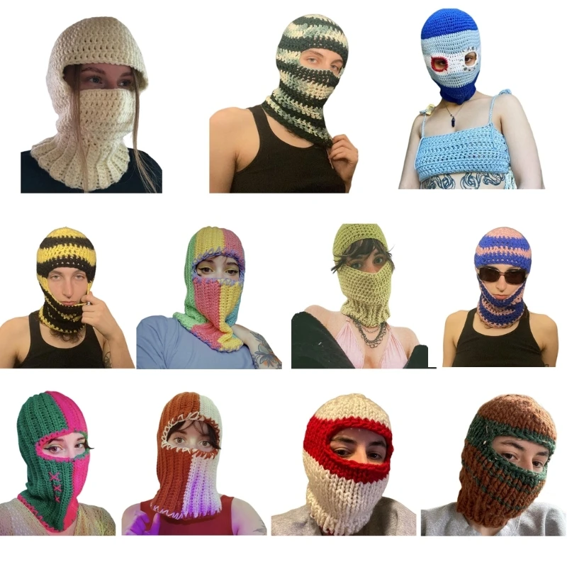 

Fun Specter Balaclava Men Costume Hats Halloween Gift Warm Soft Crochet Beanie Halloween Gift Warm Soft Balaclava