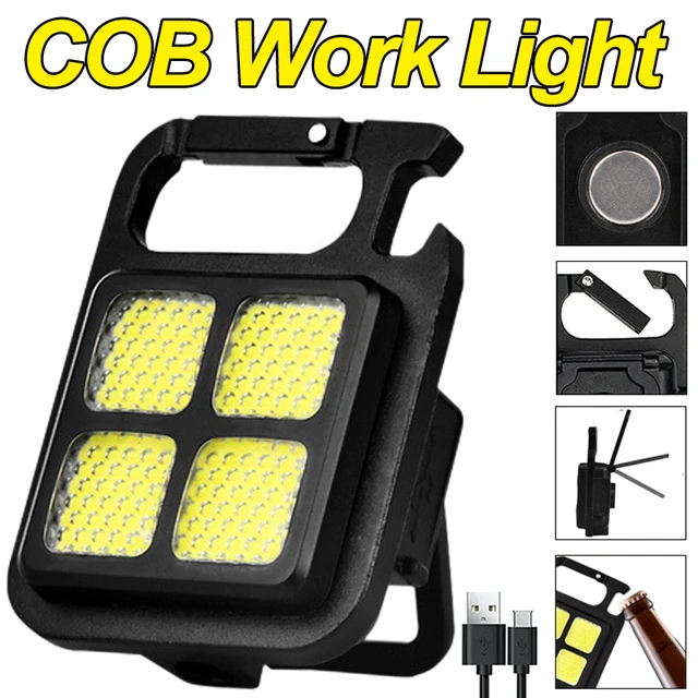 Luz de trabajo COB, linterna LED recargable,llavero portátil,lámpara de  antorcha