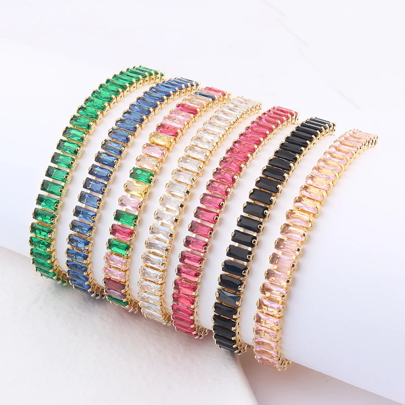 Pulseira Riviera cravejada com Zircônia banhado a ouro 18k