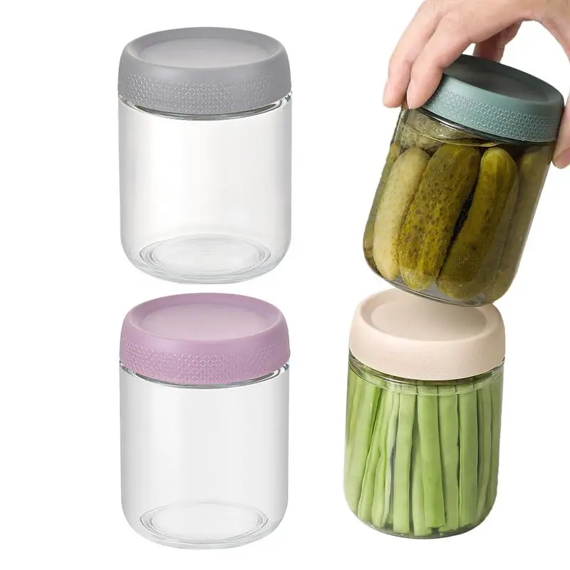 

4pcs Leak-Proof Glass Jar Set salt Cereal Canisters Tank Food Storage Containers Multipurpose Storage Holder Snack Candy Pots