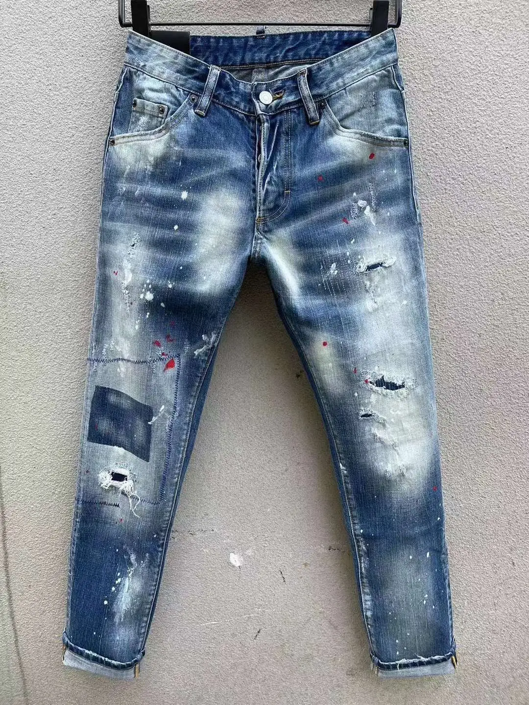 angst Classificatie actrice 2023 Nieuwe Denim Broek Mannen D2 Jeans Slim Fit Kleine Voeten Grijs Water  Wassen Micro Elastische Casual Wear Patch wit Materiaal - AliExpress