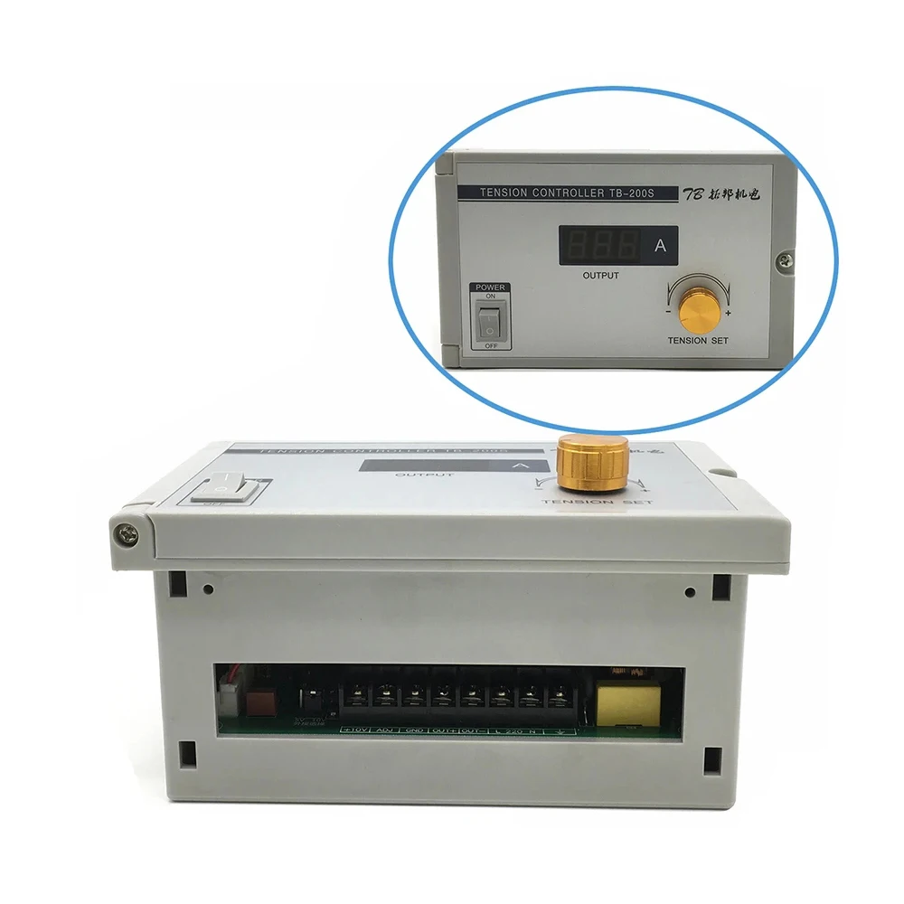 220V Mini Manual Tension Controller Magnetic Powder Brake Clutch Potentiometer PLC Control 180V-265VAC 24VDC Output magnetic powder brake accessories